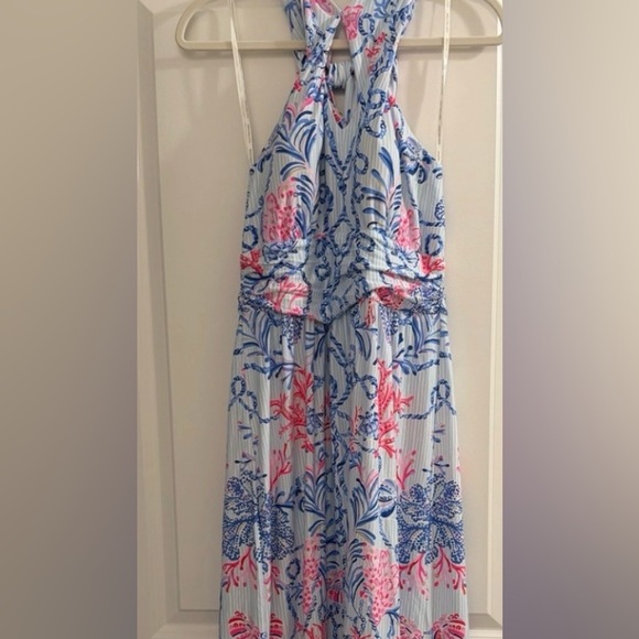 Lilly Pulitzer Vibrant Blue and Pink Maxi Dress - Picture 2 of 4